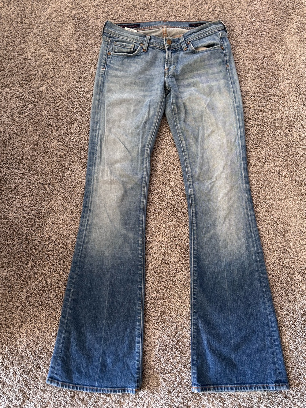 Citizens Of Humanity Naomi #065 Stretch Low Waist Flare Distressed Jeans 27
